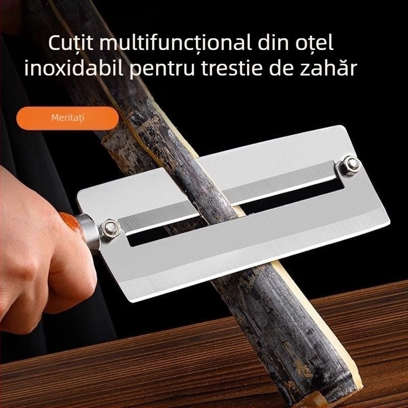 Cuțit din oțel inoxidabil pentru zahăr, lamă îngroșată pentru decojit, unealtă ascuțită din oțel carbon pentru ananas, multifuncțional pentru fructe și legume