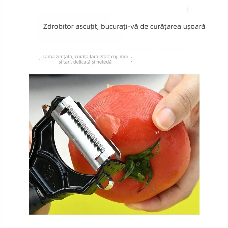 Descojitor din oțel inoxidabil 3 în 1, răzuitor și îndepărtător de ochi pentru fructe și legume, ustensilă de bucătărie
