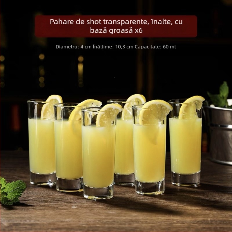 Set de pahare pentru shot în formă de glonț și pahare de cocktail