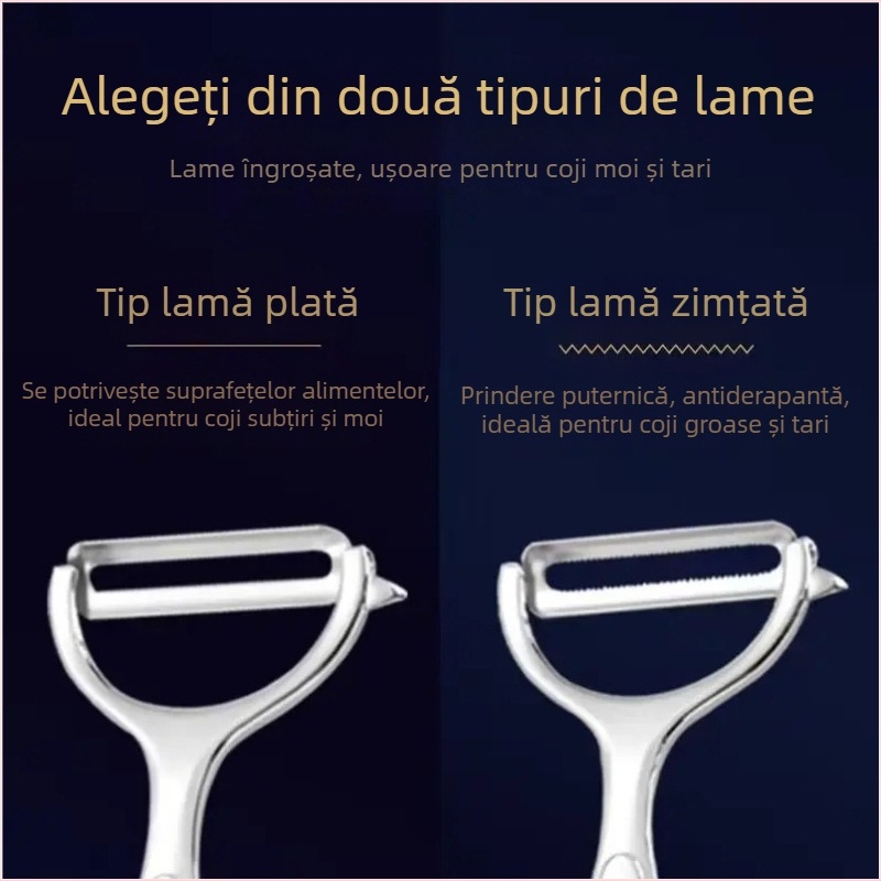 Curățător de fructe din aliaj de zinc, ustensilă de bucătărie multifuncțională pentru curățarea fructelor și legumelor, cuțit pentru curățarea cartofilor.