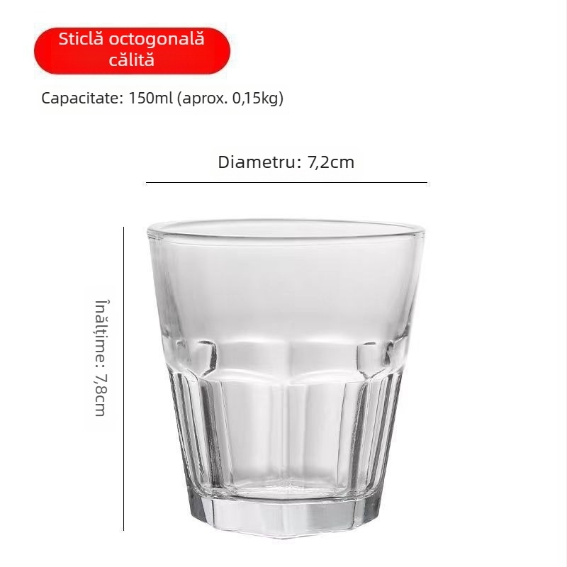 Set de pahare din sticlă temperată pentru băuturi, pentru uz casnic: pahare mici pentru shot, pahare de bere și pahare de apă