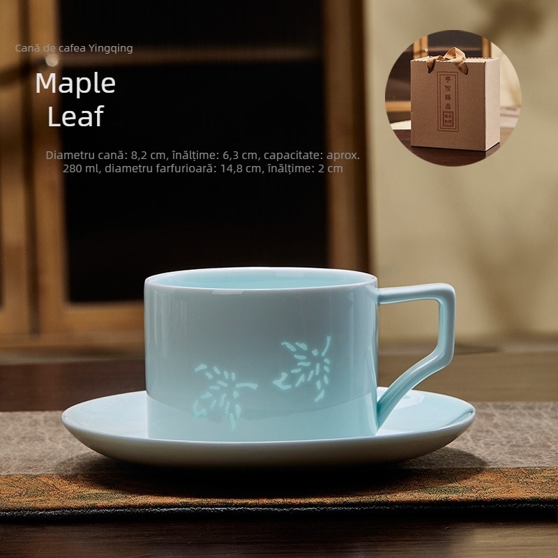Set de cești și farfurioară de cafea din ceramică, înaltă calitate, ceașcă latte, cutie cadou, personalizare