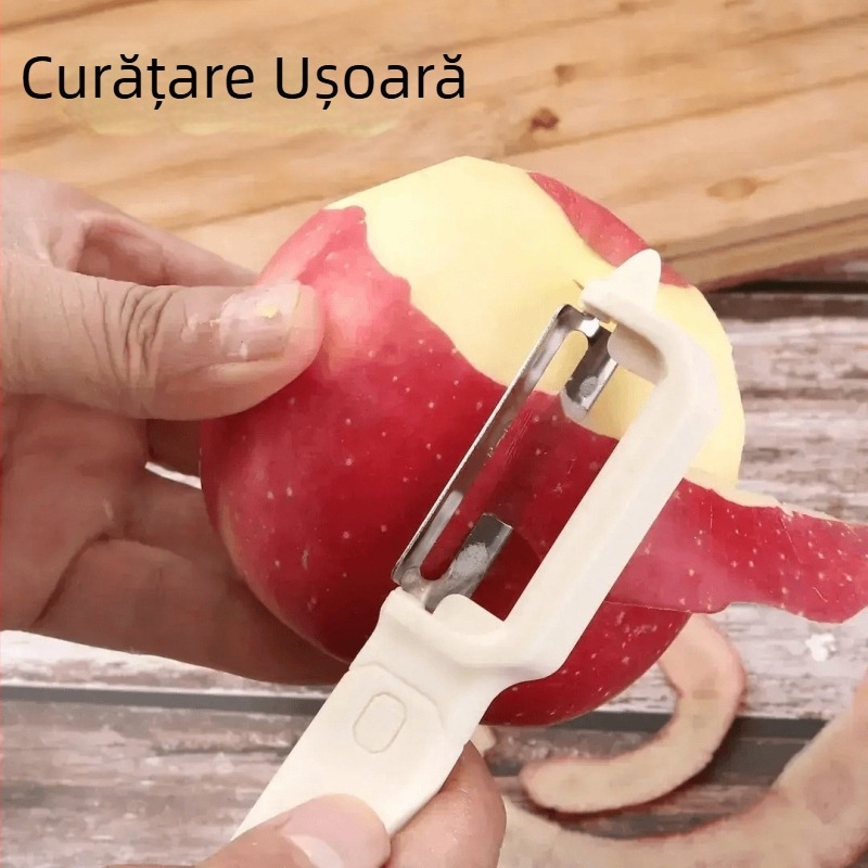 Răzuitor 2 în 1 pentru legume și fructe, cu curățător de coajă, din oțel inoxidabil