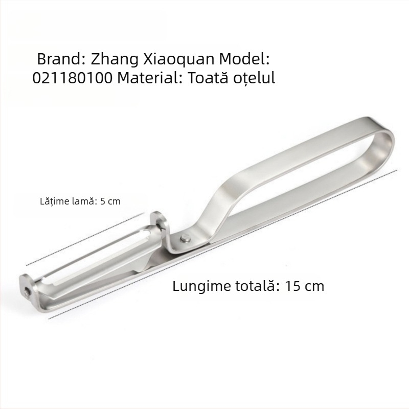 Curățitor de fructe și legume din oțel inoxidabil, complet metalic, gadget de bucătărie