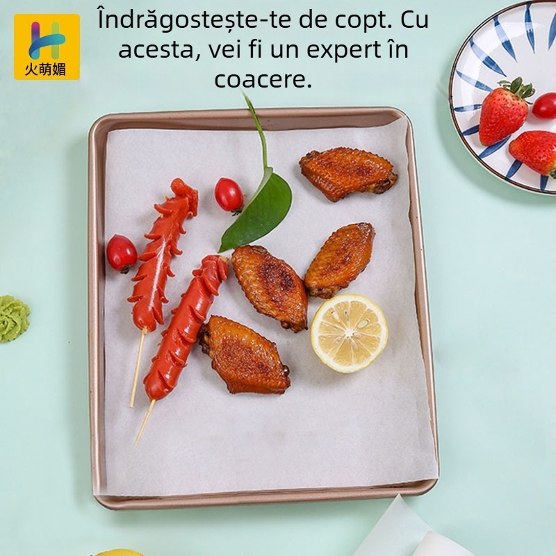 Hârtie de copt cu acoperire de silicon pentru cuptor și grătar – antiaderentă, rezistentă la ulei, pentru fursecuri, prăjituri și patiserie