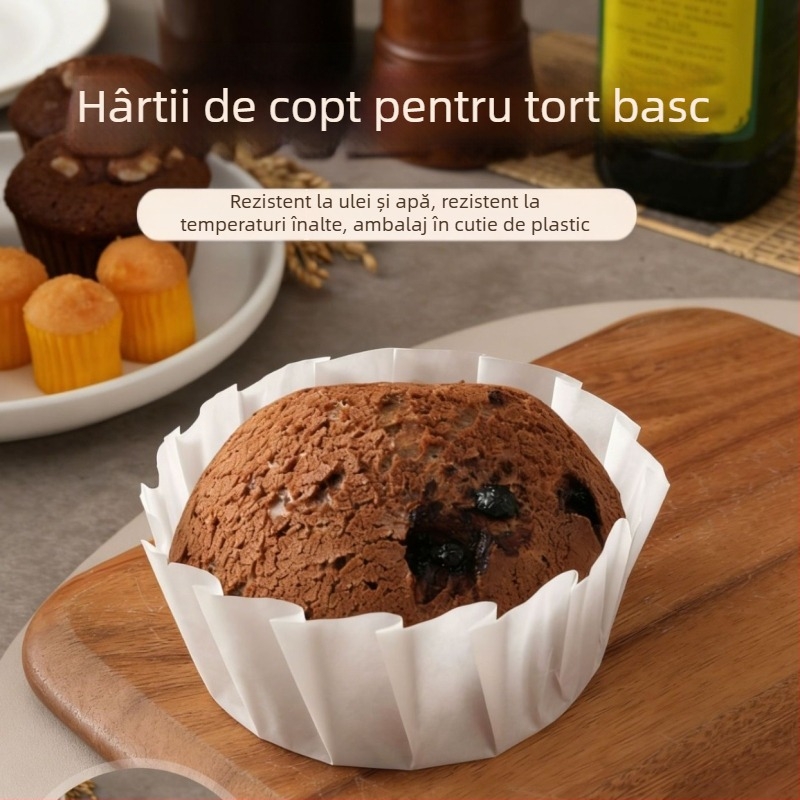 Hârtie de copt Basque pentru forme de tort, dimensiuni 4/6/8 inch, hârtie de demoulding de unică folosință, acoperire cu silicon