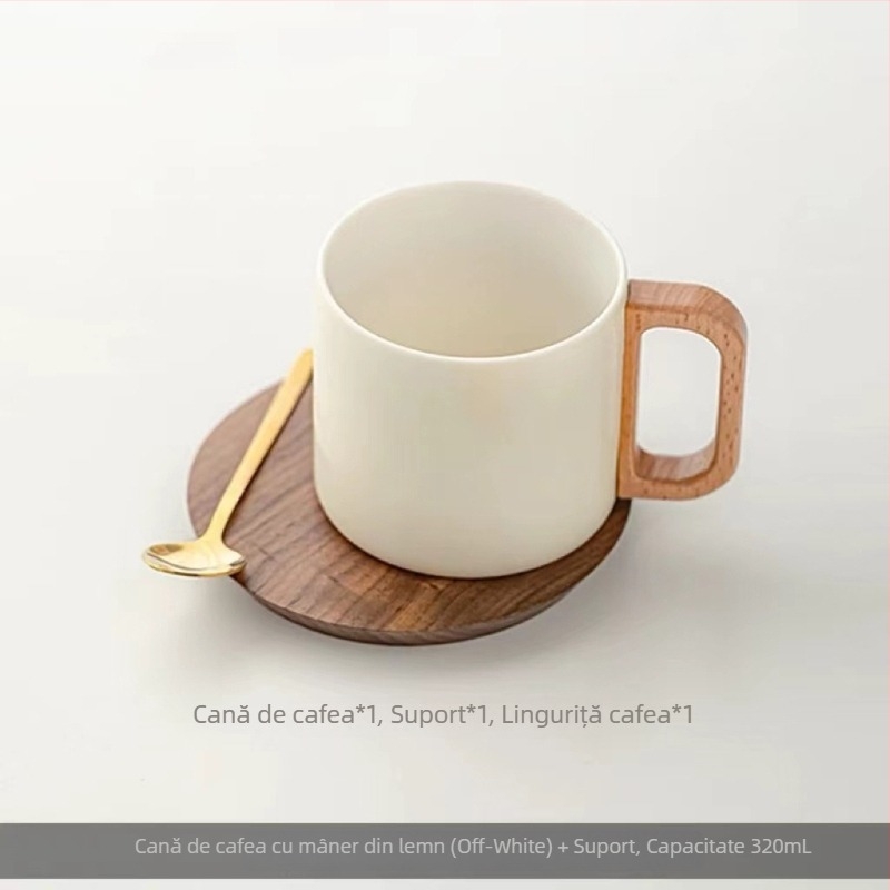Set ceramic de cești și farfurioare pentru cafea – cești elegante pentru cupluri, cești latte