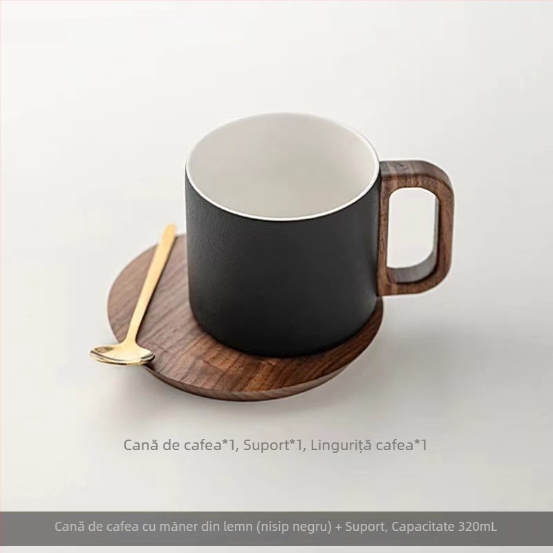 Set ceramic de cești și farfurioare pentru cafea – cești elegante pentru cupluri, cești latte