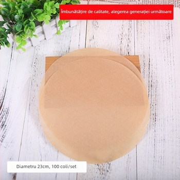 Hârtie de copt circulară maro, cu acoperire din silicon, pentru coacere, grătar și prăjit