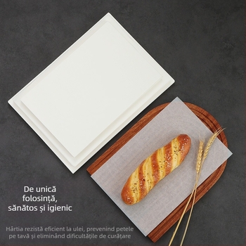 Hârtie de copt cu absorbție de ulei, alimentară, anti-grăsime, rezistentă la cuptor