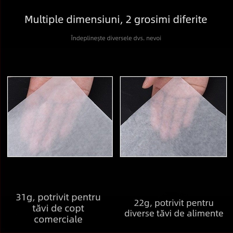 Hârtie de copt cu absorbție de ulei, alimentară, anti-grăsime, rezistentă la cuptor