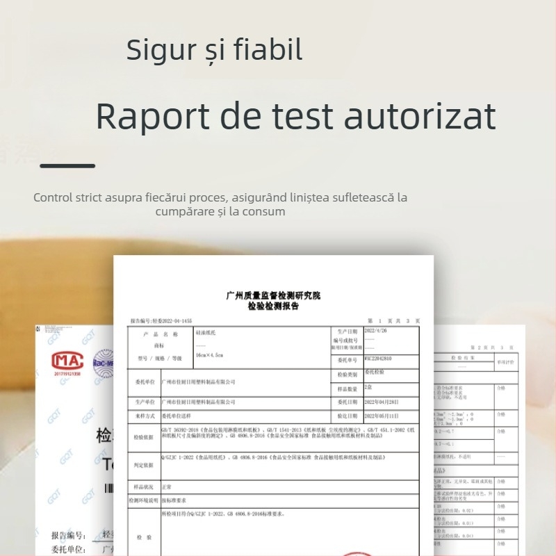 Hârtie pentru aburi alimentară, circulară, cu acoperire din silicon, hârtie de copt de unică folosință pentru aburirea chiflelor