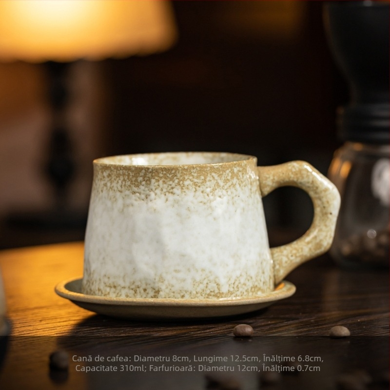 Set european retro din ceramică – ceașcă de cafea cu farfurie, design creativ de suvenir pentru ceaiul de după-amiază