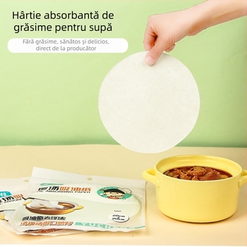 Hârtie absorbantă pentru ulei pentru supe și hot pot, 50 de foi, hârtie filtrantă alimentară pentru gătit și coacere, utilizare casnică