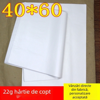 Hârtie de copt cu strat absorbant de ulei, 22 g/m², 40 × 60 cm, pentru prăjituri și pizza