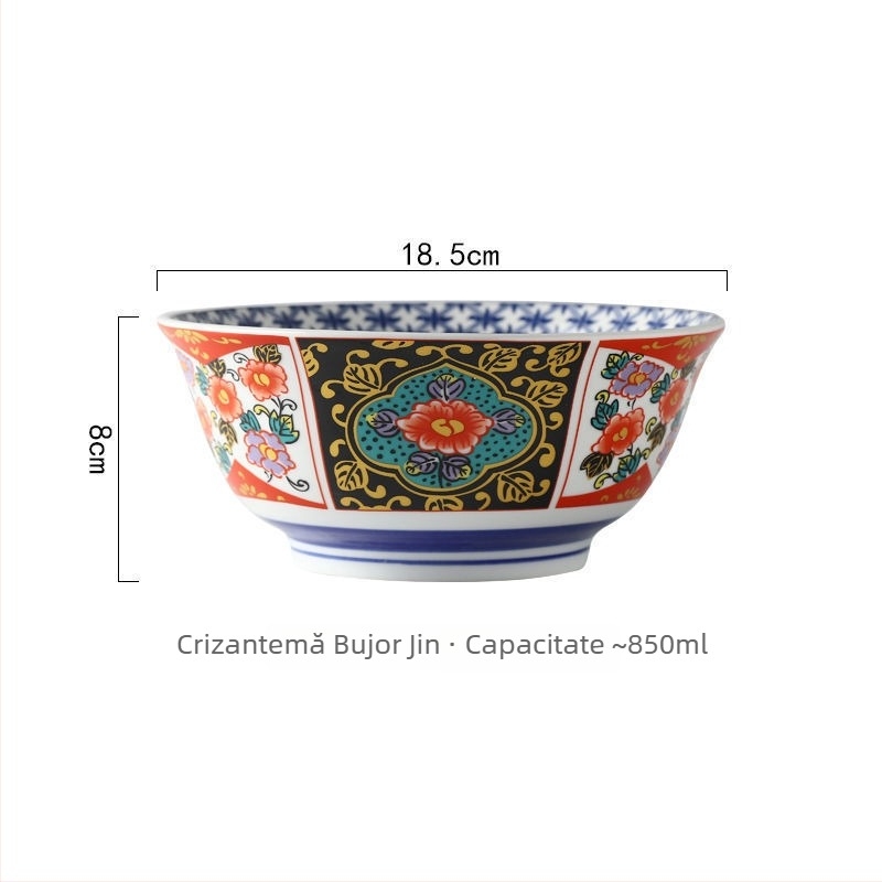 Boluri ceramice în stil japonez cu capace pentru supă, tăiței, tocană, ouă la abur și orez