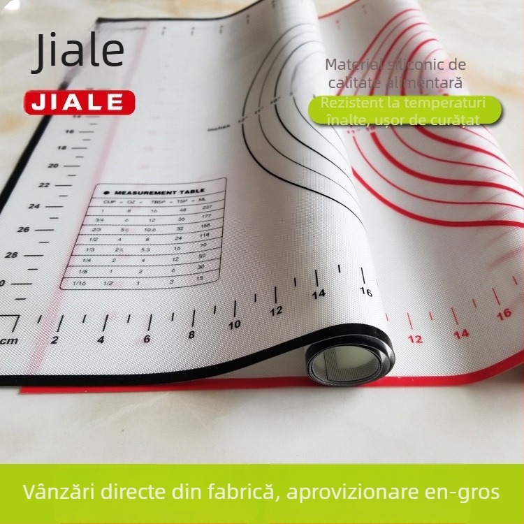 Covor de aluat din silicon platinat lichid, cu scară de măsurare, strat gros rezistent la temperaturi înalte pentru întindere și frământare.