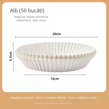 Tava din hârtie de pergament pentru air fryer, cu strat de absorbție a uleiului, hârtie de copt cu silicon, liner pentru cuptor, de calitate alimentară