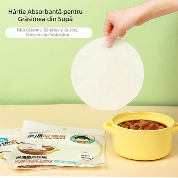 Hârtie absorbantă pentru ulei, pentru supe, tocanțe și oale fierbinți, 50 foi, hârtie de copt cu strat de silicon