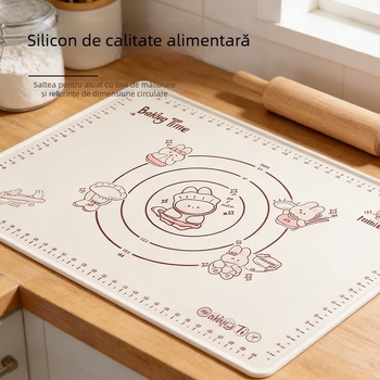 Covoraș din silicon alimentar pentru frământat aluatul, design desen animat, mare, antiderapant, pentru coacere