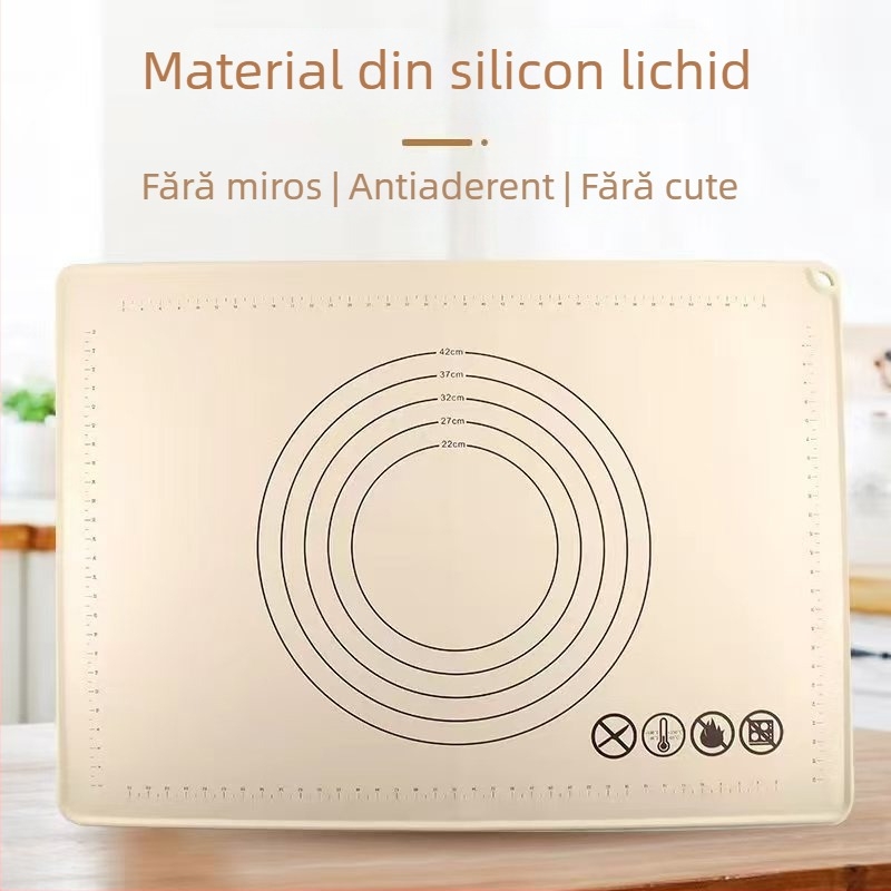 Covor din silicon pentru frământat aluatul, calitate alimentară, extra-large și gros, antiaderent și antiderapant, pentru uz casnic, covoraș de copt îngroșat