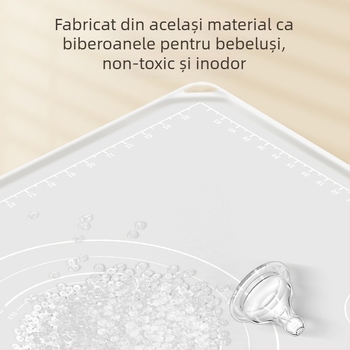Covoraș din silicon pentru frământat aluat, de calitate alimentară, suprafață îngroșată pentru întinderea aluatului și coacere, antiaderent