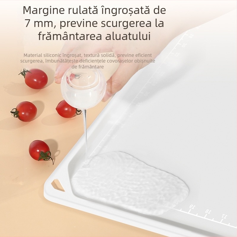 Covoraș din silicon pentru frământat aluat, de calitate alimentară, suprafață îngroșată pentru întinderea aluatului și coacere, antiaderent
