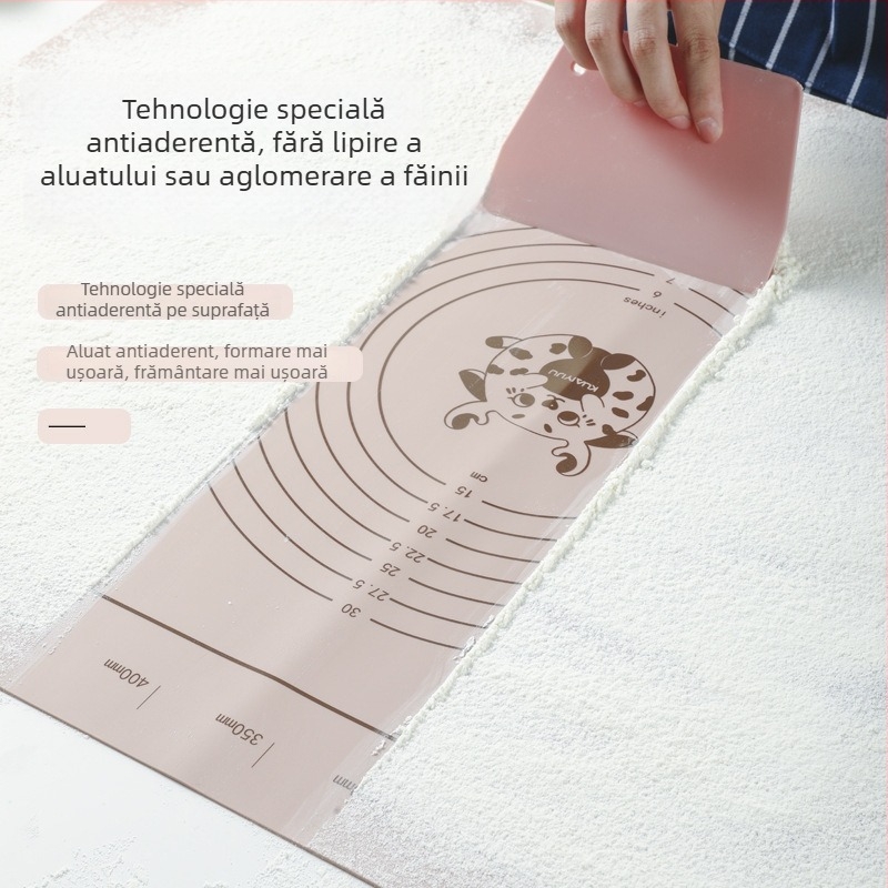Covoraș din silicon de înaltă calitate pentru aluat, rezistent la deformare, antiaderent, compatibil cu făina, pentru întindere și tăiere, suprafață groasă pentru coacere