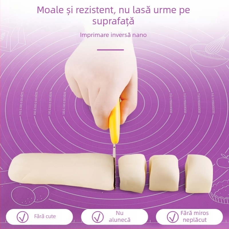 Covoraș din silicon pentru frământat aluat, de calitate alimentară, gros, în bucătărie casnică, antiderapant