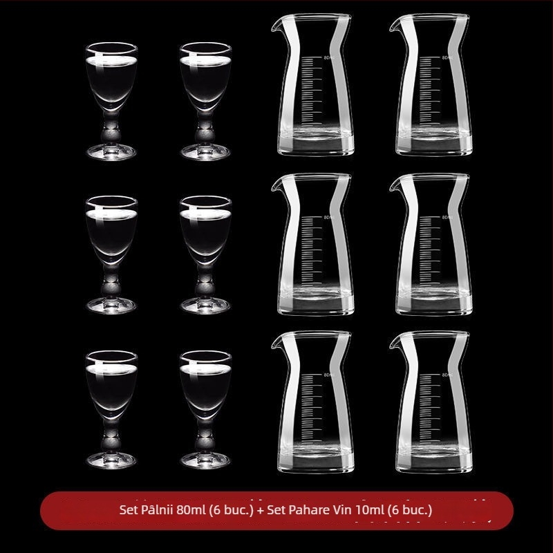 Set de pahare din cristal fără plumb pentru băuturi spirtoase, pahare mici de vin în stil antic