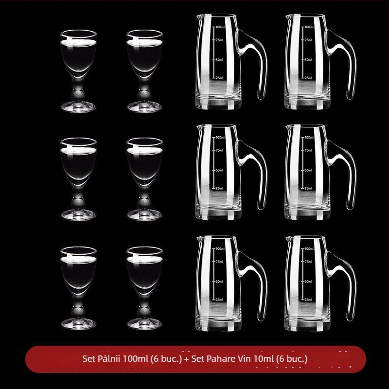 Set de pahare din cristal fără plumb pentru băuturi spirtoase, pahare mici de vin în stil antic