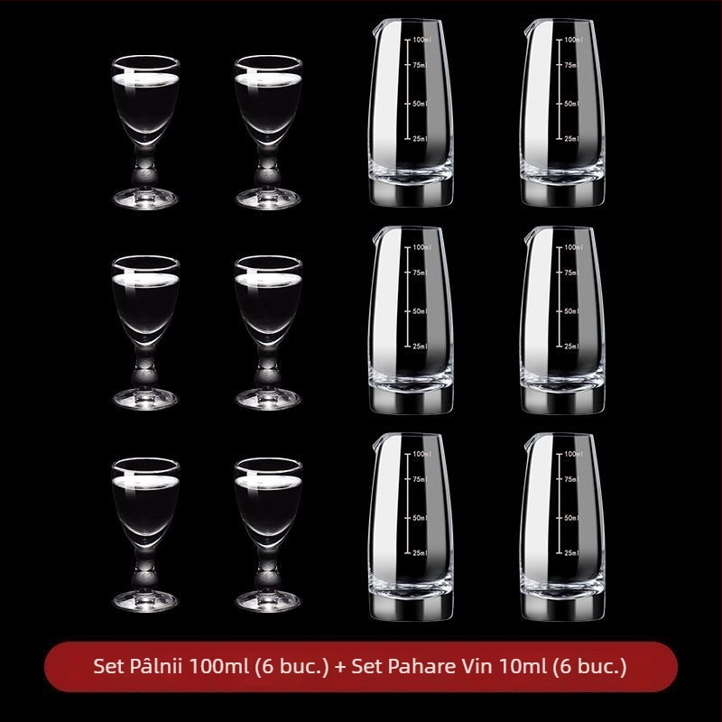 Set de pahare din cristal fără plumb pentru băuturi spirtoase, pahare mici de vin în stil antic