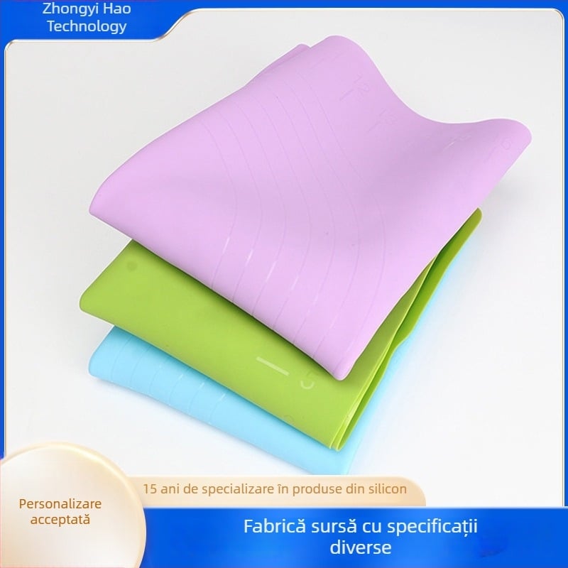 Covor din silicon, pentru frământat aluat, calitate alimentară, culoare solidă, pentru întinderea și dospirea aluatului, blat de copt îngroșat
