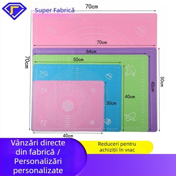 Covoraș antiaderent pentru copt cu scară de măsurare, covoraș din silicon pentru întins aluat, de calitate alimentară