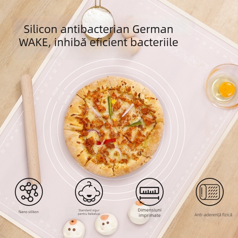 Covoraș din silicon pentru frământat, placă de copt și tocător, blat de aluat de bucătărie, silicon alimentar, antibacterian, impermeabil, ușor de curățat