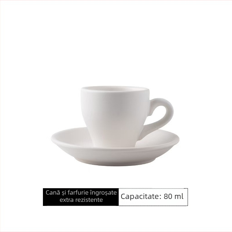 Set de cești de cafea cu latte art, ceramică, negre, pentru cupluri