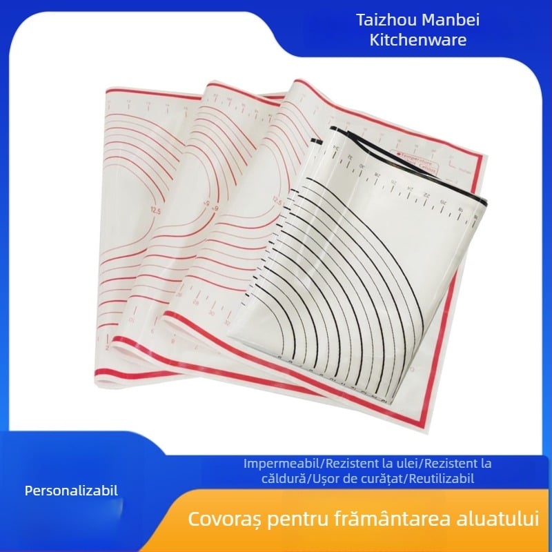 Covoraș din silicon pentru frământat aluatul, 60×40 cm – de înaltă calitate, antiaderent, pentru întindere și frământare