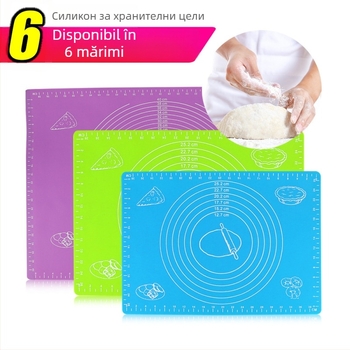 Placă de aluat din silicon alimentar, 70×70 cm, suprafață antiaderentă pentru întindere și frământare, cu grosime mărită