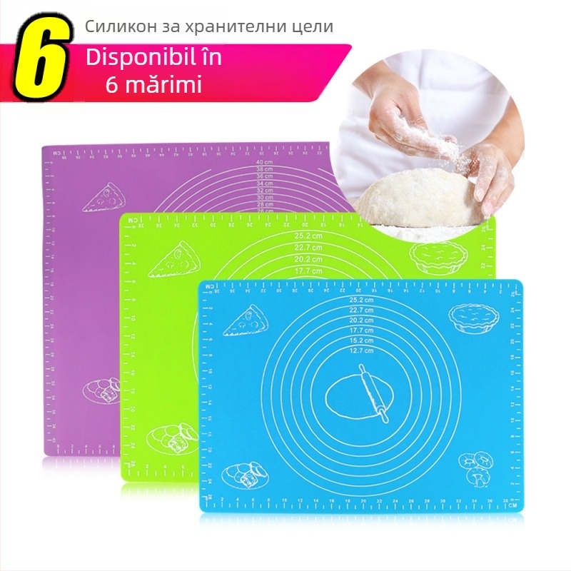 Placă de aluat din silicon alimentar, 70×70 cm, suprafață antiaderentă pentru întindere și frământare, cu grosime mărită