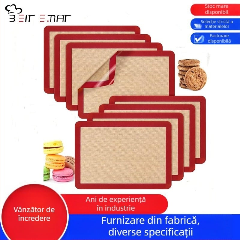 Tangyi covoraș din silicon pentru frământat aluat și coacere, întărit cu fibre de sticlă, 30×21 cm, 0,7 mm, portocaliu
