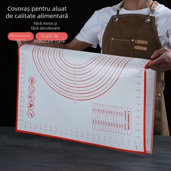 Covoraș mare de aluat din silicon, rezistent la temperaturi înalte, silicon platinat, pentru dospit, coacere și întindere, antiderapant și anti-aderent