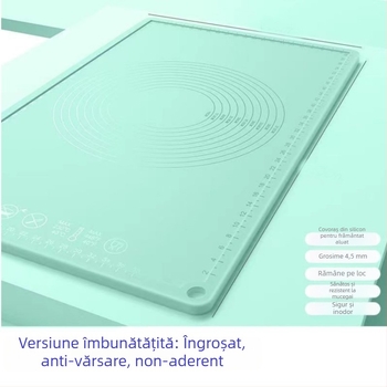 Covor de frământat din silicon alimentar, gros, suprafață pentru întinderea aluatului și planșă de tăiere