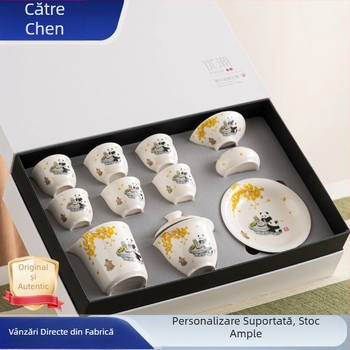 Set ceai gaiwan cu siglă personalizată