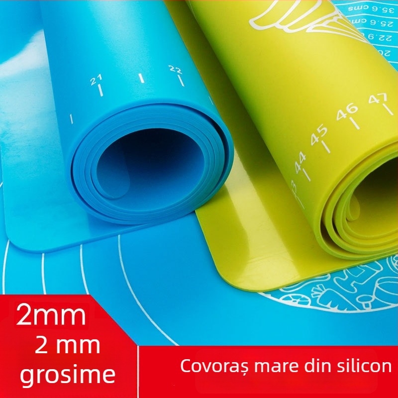 Covoraș din silicon pentru frământat, mare, gros, cu scară – pentru bucătărie