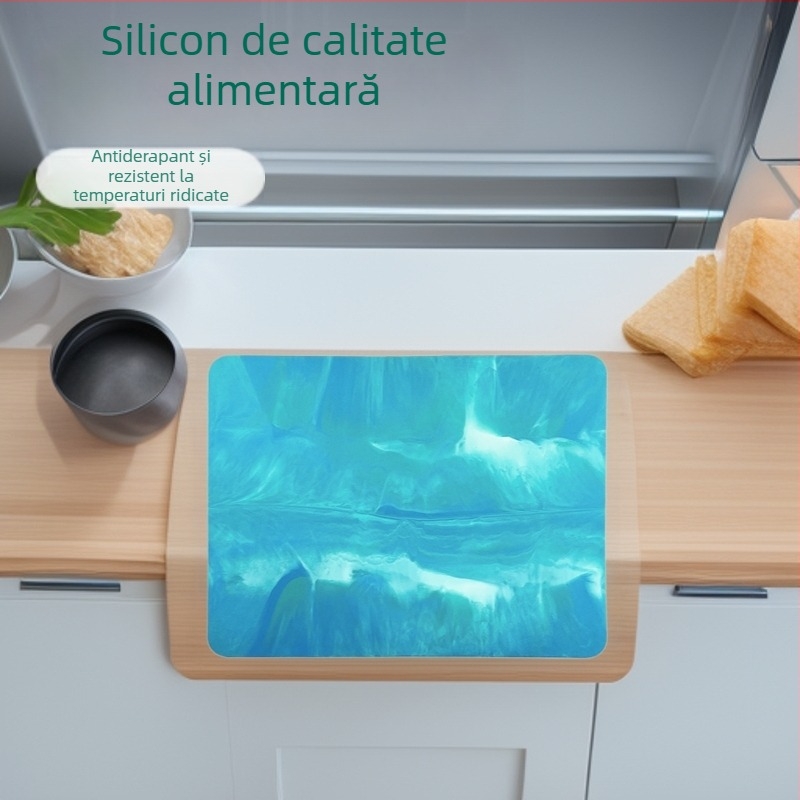 Covoră de copt din silicon alimentar, grosime sporită, antiaderent, covoraș de frământat cu imprimeu camuflaj, unealtă de bucătărie pentru uz casnic