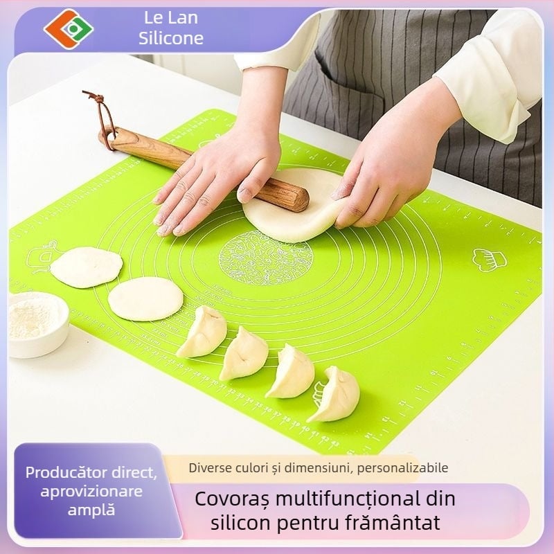 Covoraș de frământat din silicon, de calitate alimentară, extra grosime, antiaderent, antibacterian și rezistent la mucegai, placă de bucătărie pentru aluat