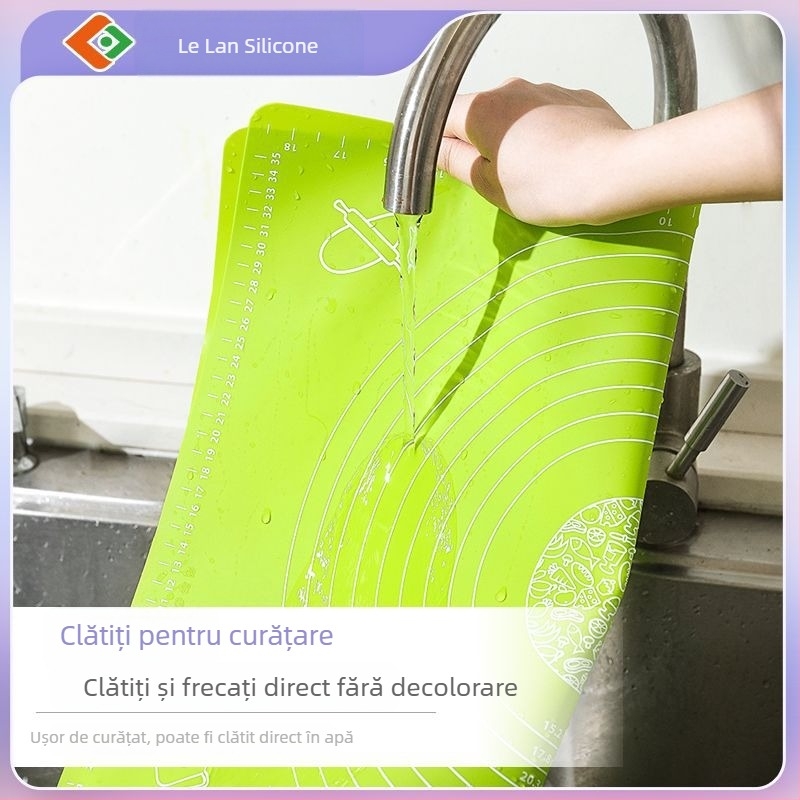 Covoraș de frământat din silicon, de calitate alimentară, extra grosime, antiaderent, antibacterian și rezistent la mucegai, placă de bucătărie pentru aluat
