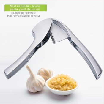 Presă de usturoi manuală, cu decojit și zdrobitor – accesoriu de bucătărie din aliaj de zinc