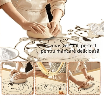 Covoraș din silicon pentru frământat aluatul, 99,9% silicon alimentar, suprafață antiaderentă pentru bucătărie, design simplu
