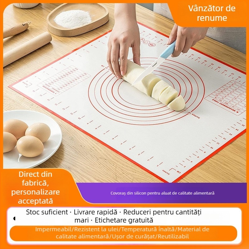 Covoraș din silicon platina pentru frământat aluat, covoraș pentru întins, placă antiaderentă pentru aluat – dimensiuni și culori disponibile
